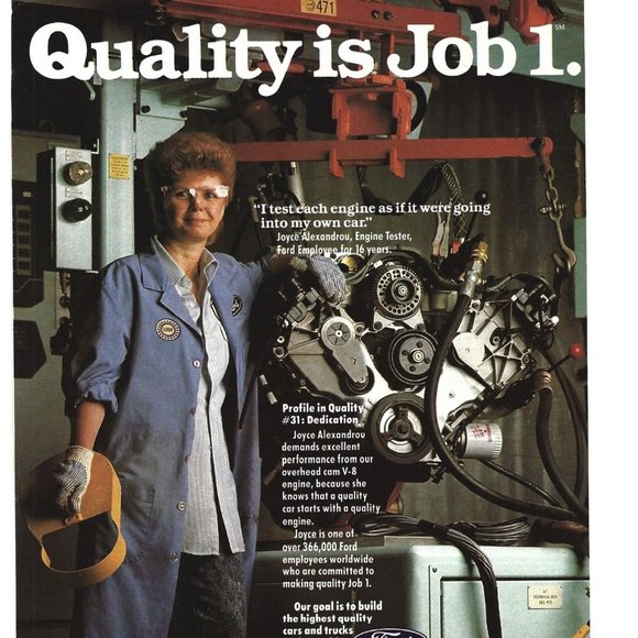 Ford Motor Company Quality Job 1 Engine Test Car 1990s Vintage Print Ad - Picture 2 of 2